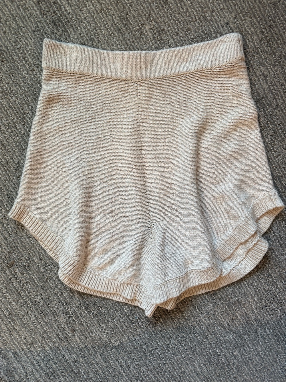Free People Beach Cream Knit Sweater Shorts Ribbed High Rise Size L